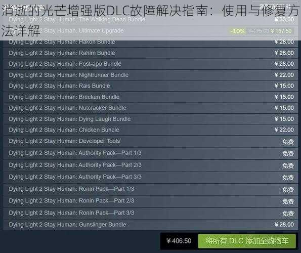 消逝的光芒增强版DLC故障解决指南：使用与修复方法详解