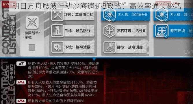 明日方舟赝波行动沙海遗迹8攻略：高效率通关秘籍