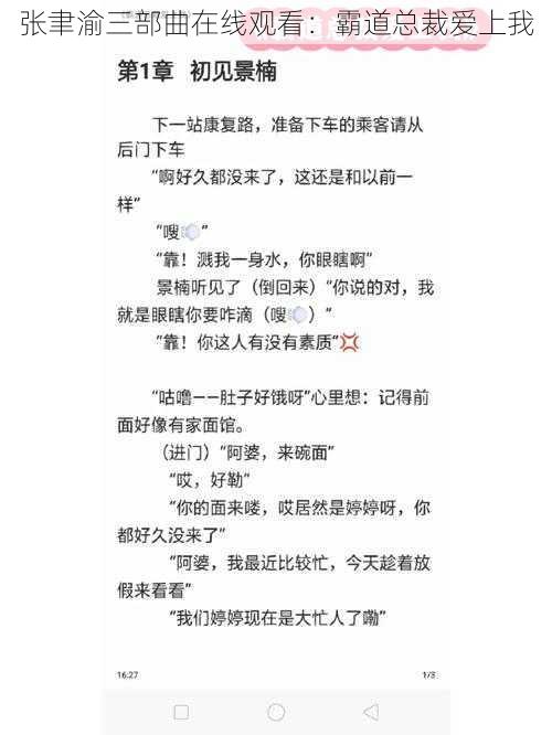 张聿渝三部曲在线观看：霸道总裁爱上我