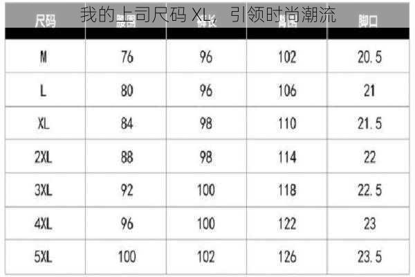 我的上司尺码 XL，引领时尚潮流