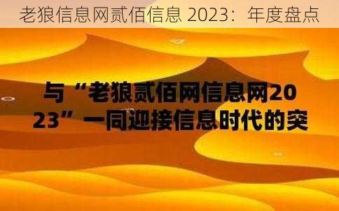 老狼信息网贰佰信息 2023：年度盘点