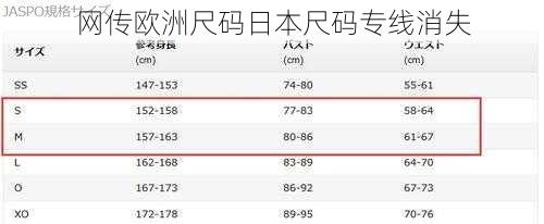 网传欧洲尺码日本尺码专线消失