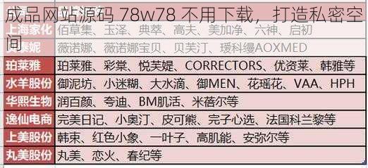 成品网站源码 78w78 不用下载，打造私密空间